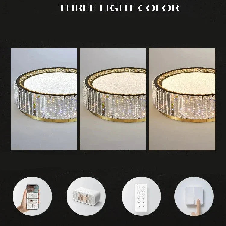 Lark Crystal Flush Mount Chandelier