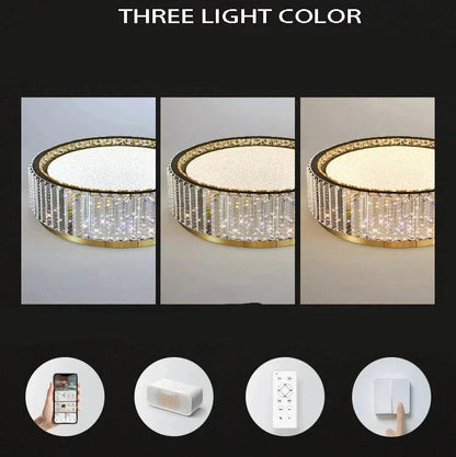 Lark Crystal Flush Mount Chandelier