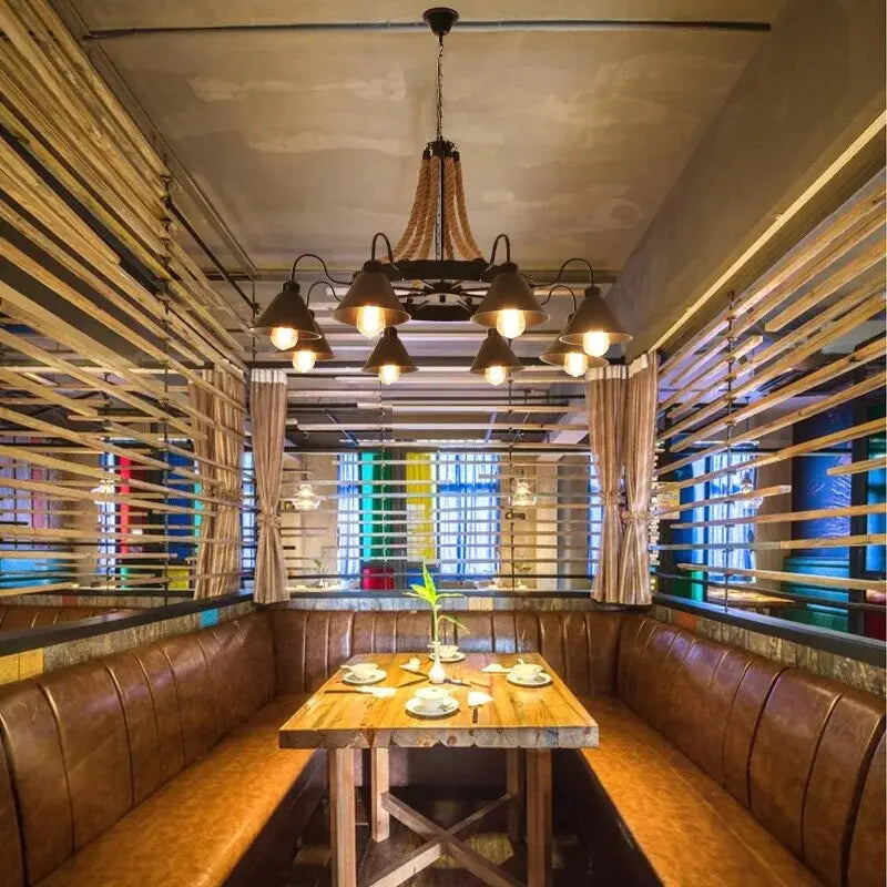 Laura 8 Heads Black Industrial Chandelier