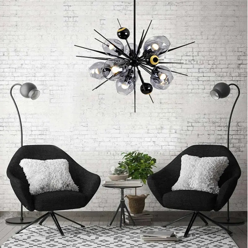 Laura Black Bubble Sputnik Chandelier
