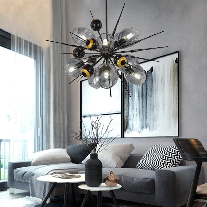 Laura Black Bubble Sputnik Chandelier