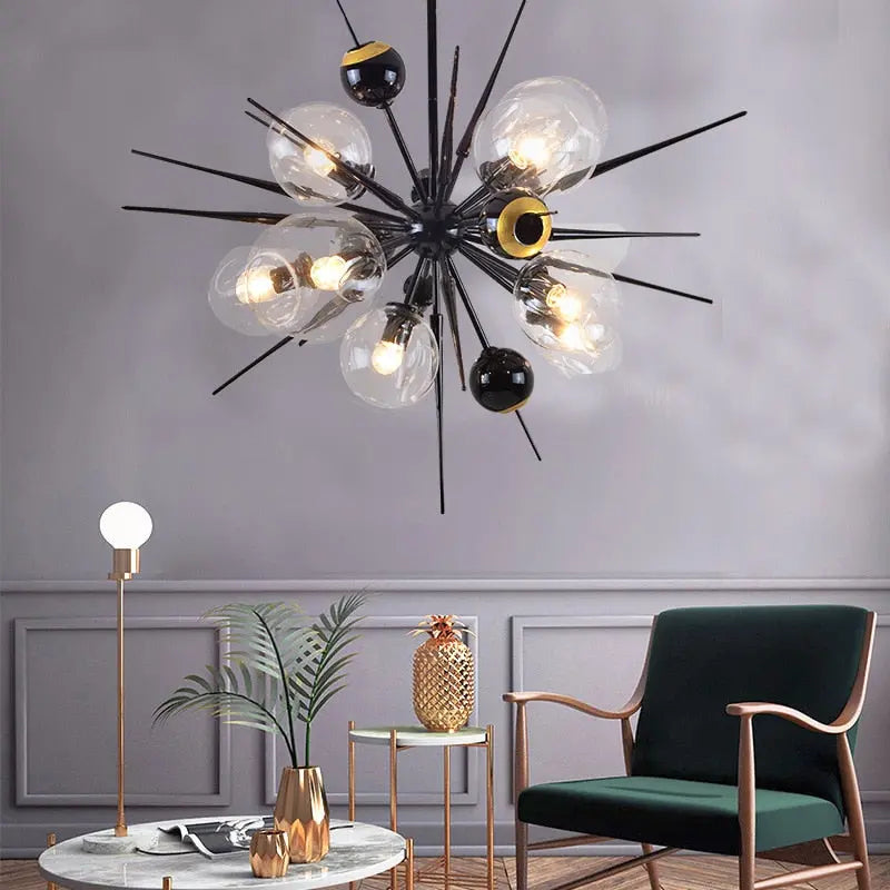 Laura Black Bubble Sputnik Chandelier