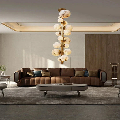 Leila Modern Marble Ball Vertical Liner Chandelier