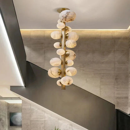 Classic Modern Marble Ball Vertical Liner Chandelier