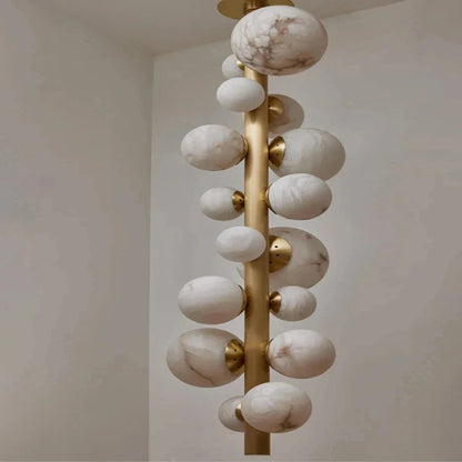 Classic Modern Marble Ball Vertical Liner Chandelier