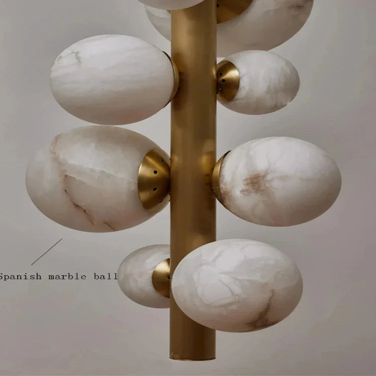 Leila Modern Marble Ball Vertical Liner Chandelier