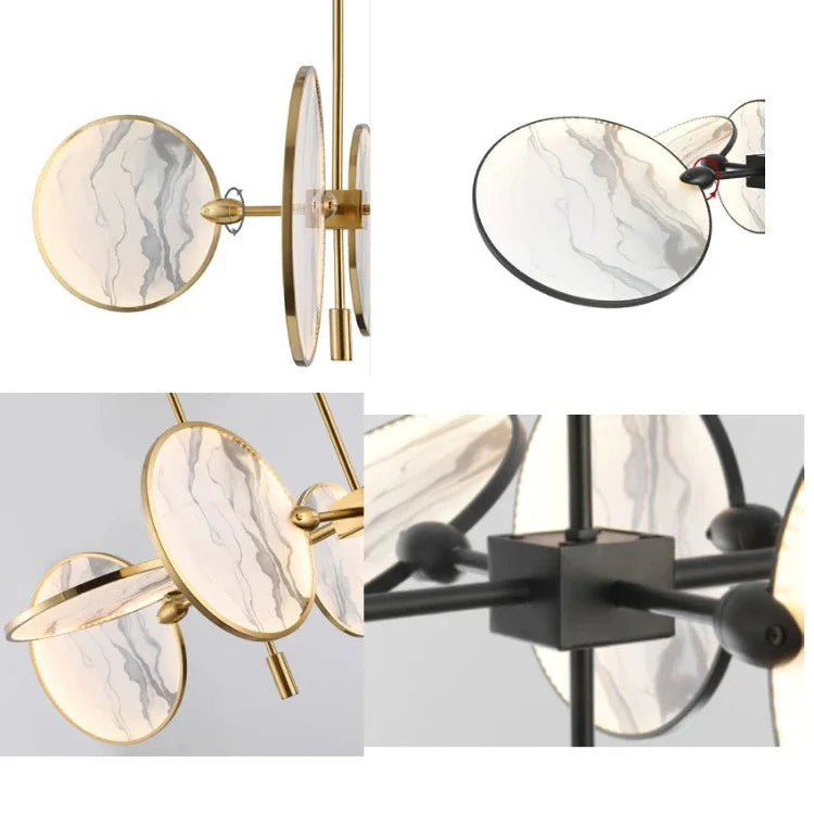Lesley Modern Art Glass Disc Chandelier