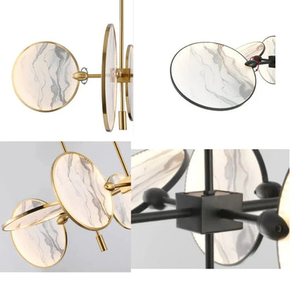 Lesley Modern Art Glass Disc Chandelier