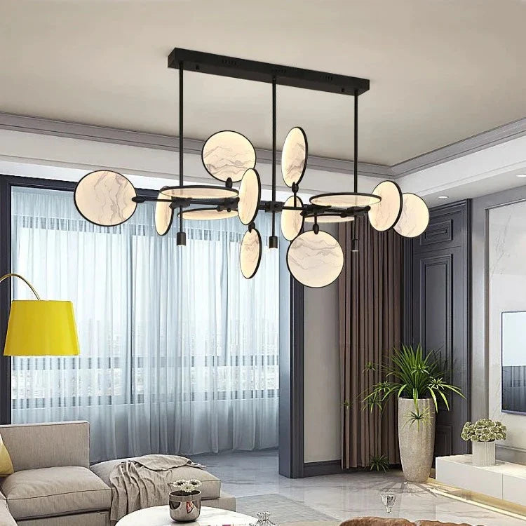 Lesley Modern Art Glass Disc Chandelier