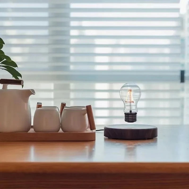 Emfurn Levitating Lamp with Wooden Base