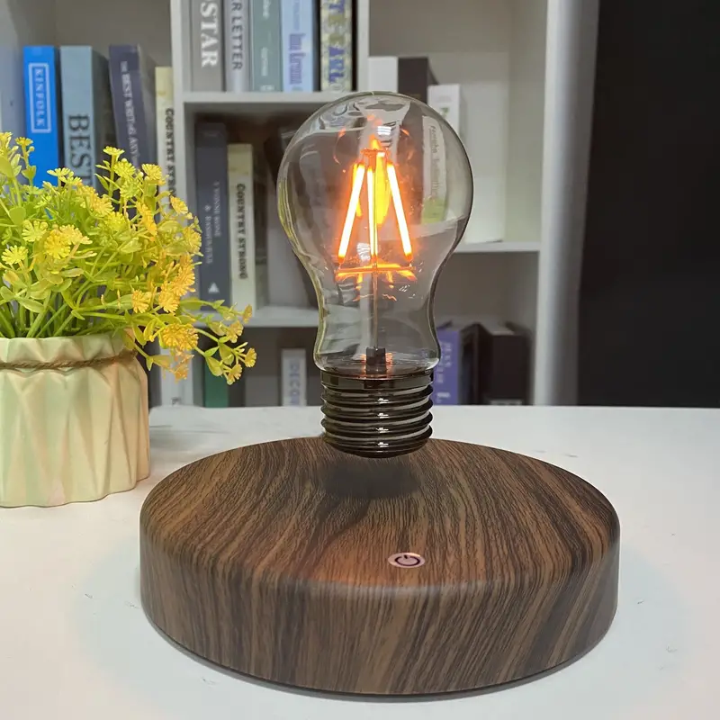 Emfurn Levitating Lamp with Wooden Base