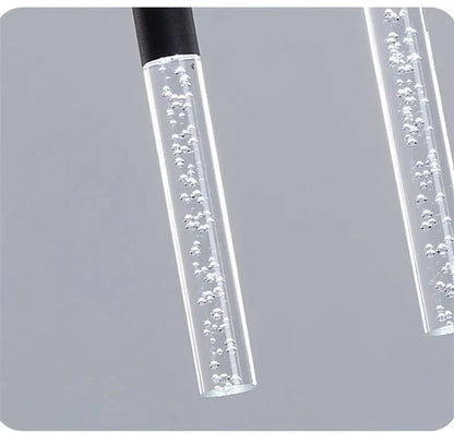 Lum Modern Black Foyer Chandelier For High Ceiling