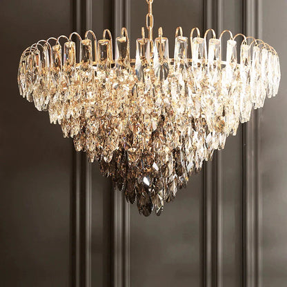 Luny Gold Cascading Waterfall Crystal Chandelier