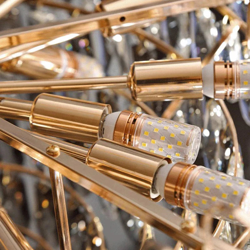 Luny Gold Cascading Waterfall Crystal Chandelier