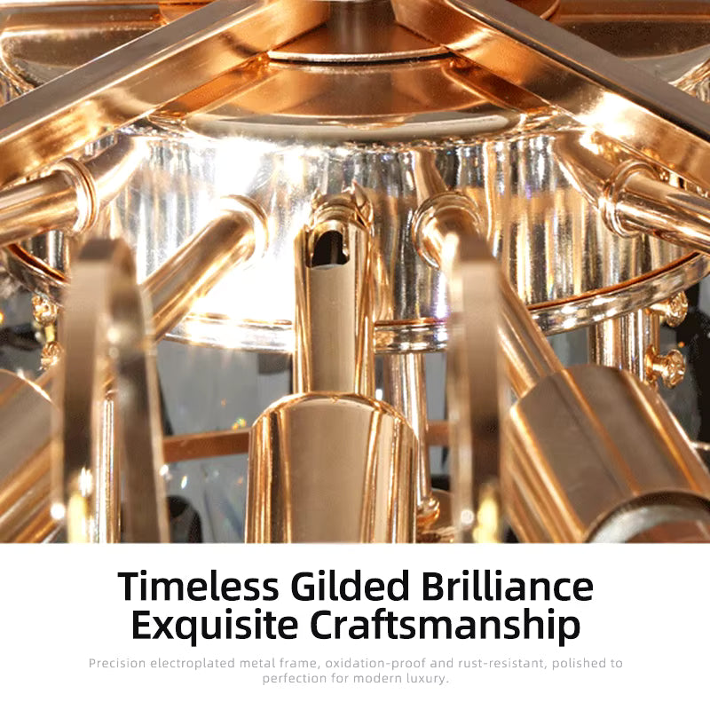 Luny Gold Cascading Waterfall Crystal Chandelier