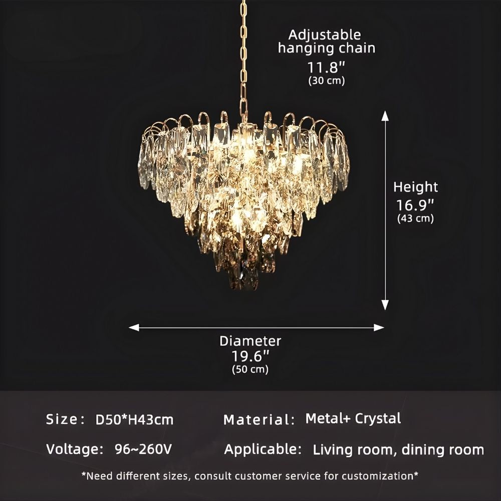 Luny Gold Cascading Waterfall Crystal Chandelier