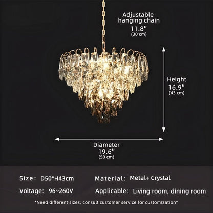 Luny Gold Cascading Waterfall Crystal Chandelier
