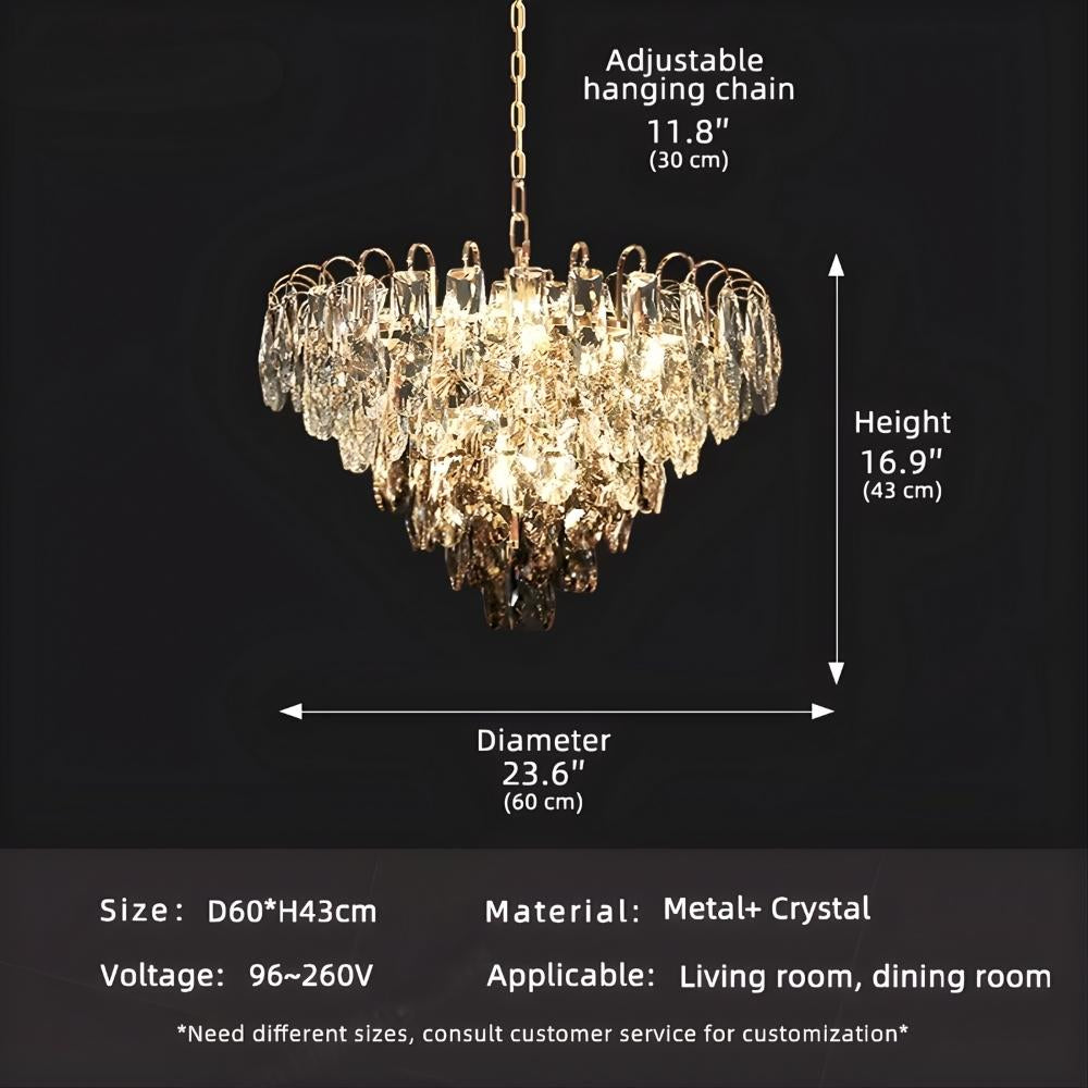 Luny Gold Cascading Waterfall Crystal Chandelier