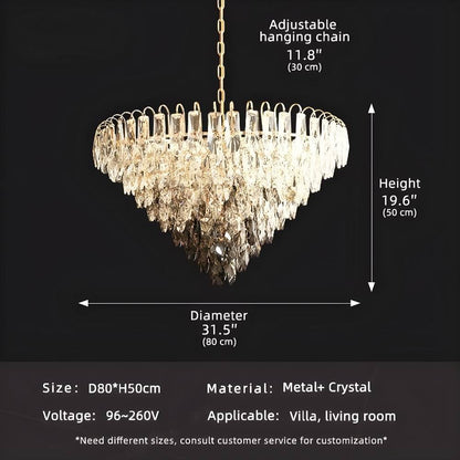 Luny Gold Cascading Waterfall Crystal Chandelier
