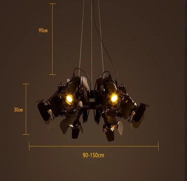 Lustra Black Industrial Chandelier