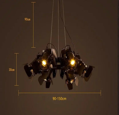Lustra Black Industrial Chandelier