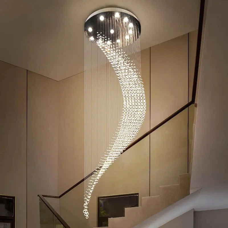 Luxury Raindrop Crystal Chandelier for Staircase and Foyer