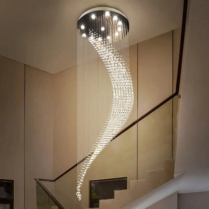 Luxury Raindrop Crystal Chandelier for Staircase and Foyer