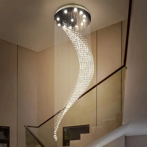 Luxury Raindrop Crystal Chandelier for Staircase and Foyer