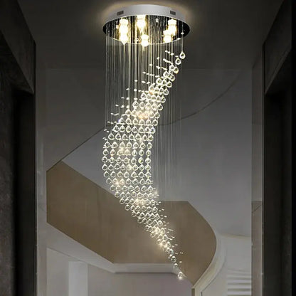 Luxury Raindrop Crystal Chandelier for Staircase and Foyer