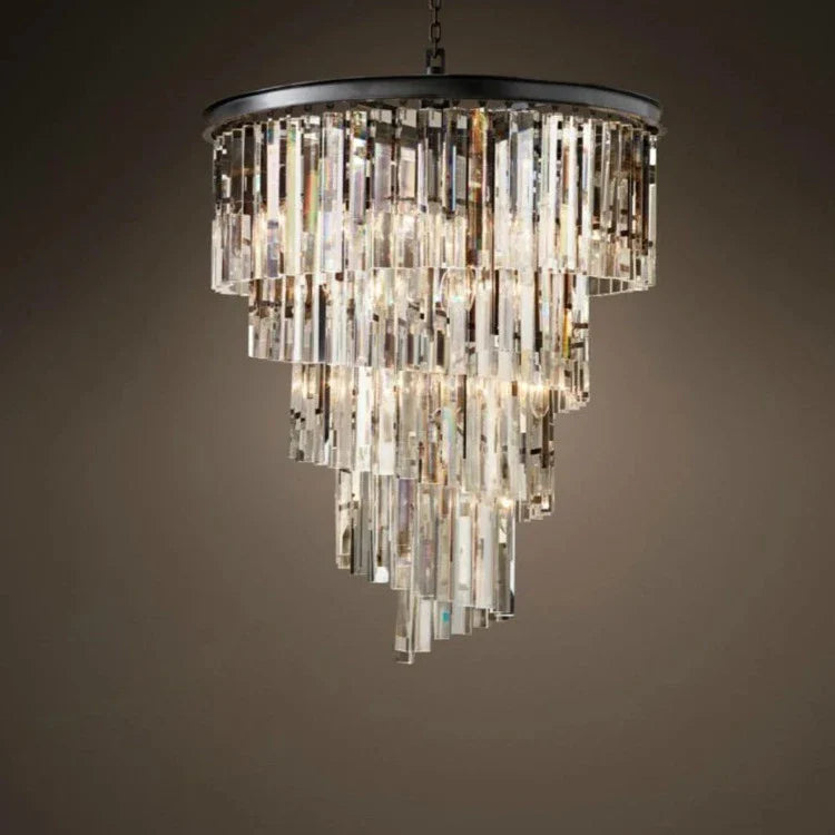 Luxury Tiered Crystal Chandelier for Foyer