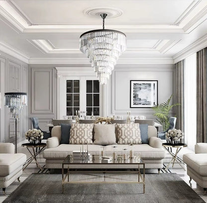 Luxury Tiered Crystal Chandelier for Foyer