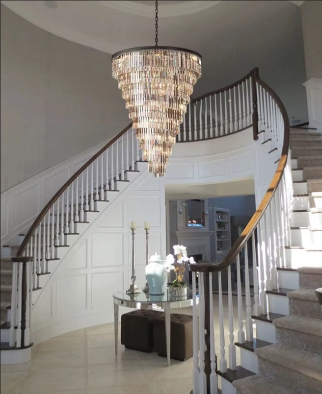 Luxury Tiered Crystal Chandelier for Foyer