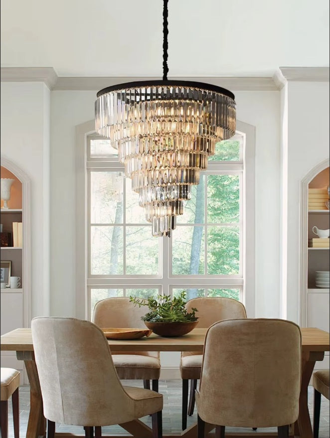 Luxury Tiered Crystal Chandelier for Foyer