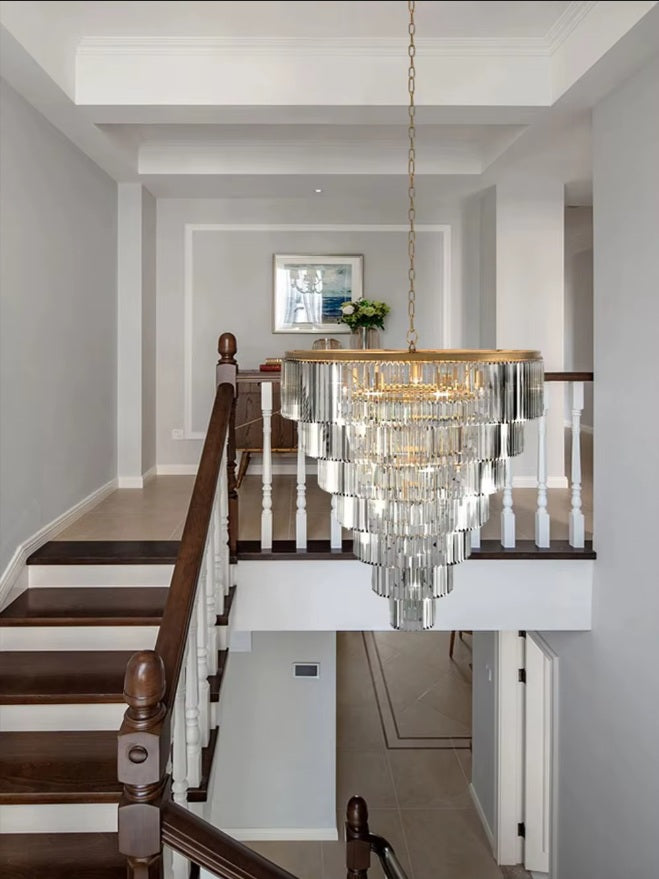 Luxury Tiered Crystal Chandelier for Foyer