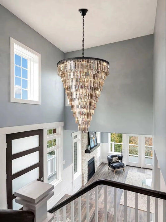 Luxury Tiered Crystal Chandelier for Foyer