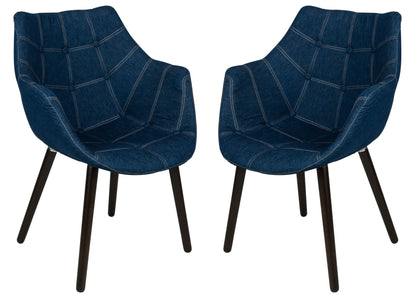 Hugo Tufted Denim Lounge Chair - Set of 2
