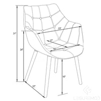 Hugo Tufted Denim Lounge Chair - Set of 2