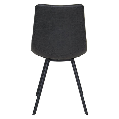 Markley Modern Leather Dining Chair With Metal Legs Set of 2