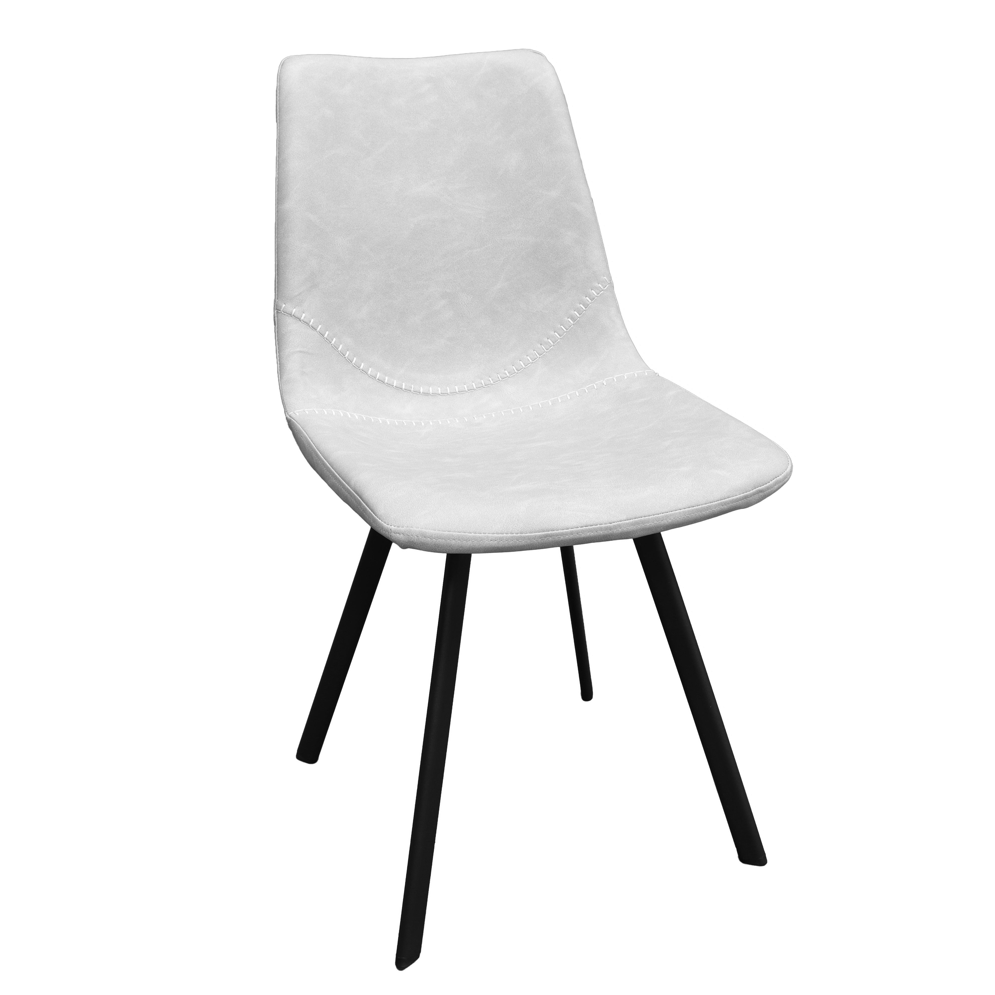 Markley Modern Leather Dining Chair With Metal Legs Set of 2