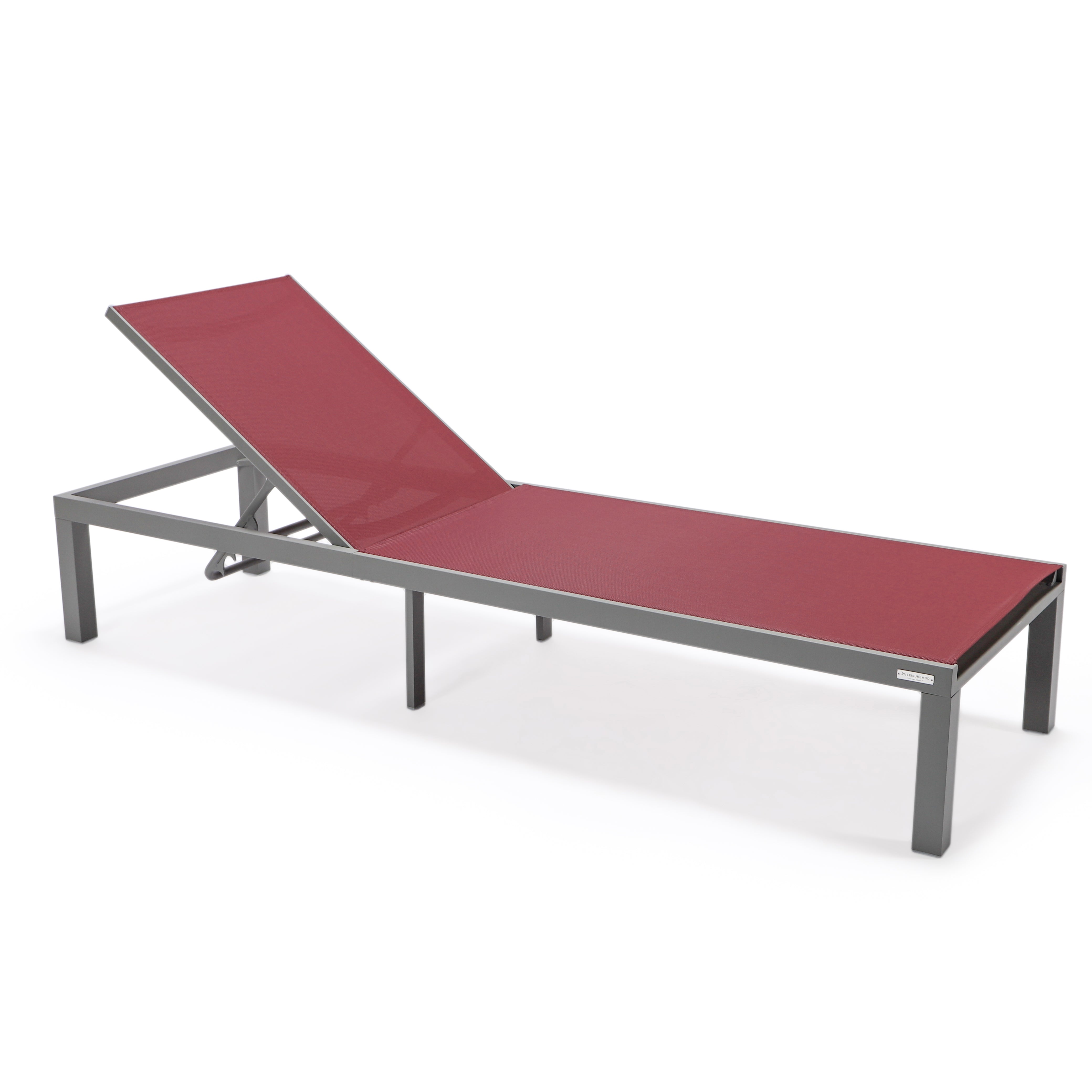 Marlin Patio Chaise Lounge Chair With Grey Aluminum Frame