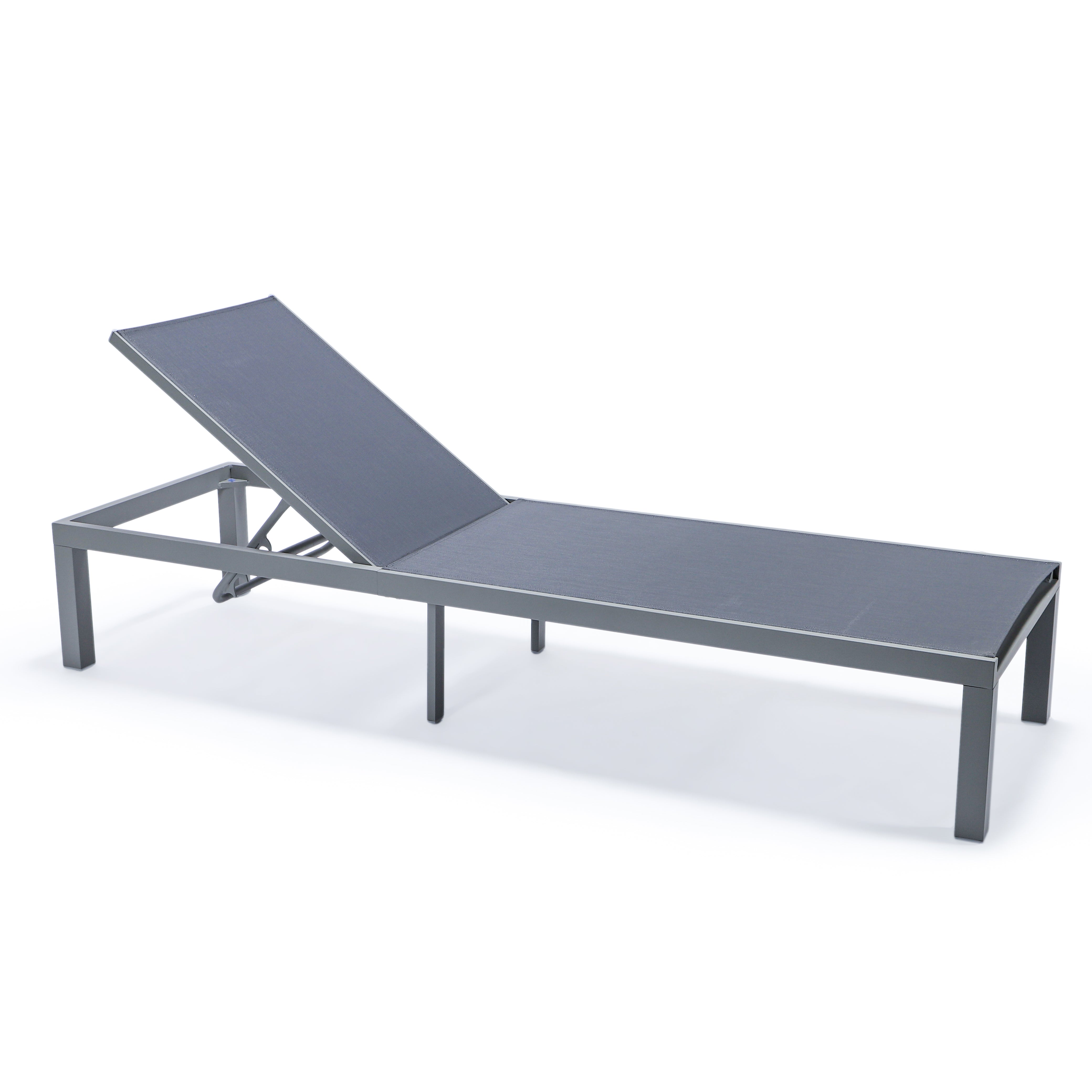 Marlin Patio Chaise Lounge Chair With Grey Aluminum Frame