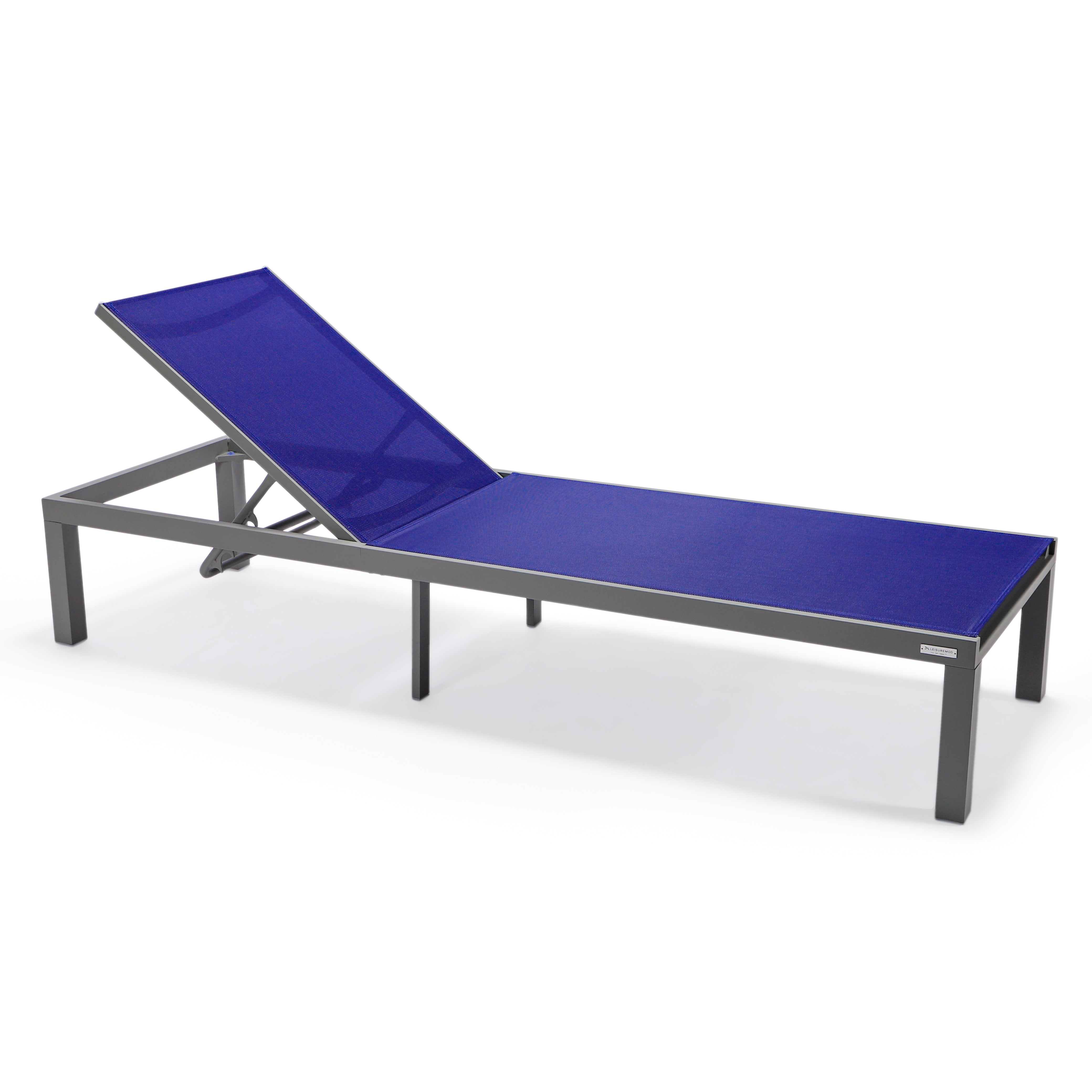 Marlin Patio Chaise Lounge Chair With Grey Aluminum Frame