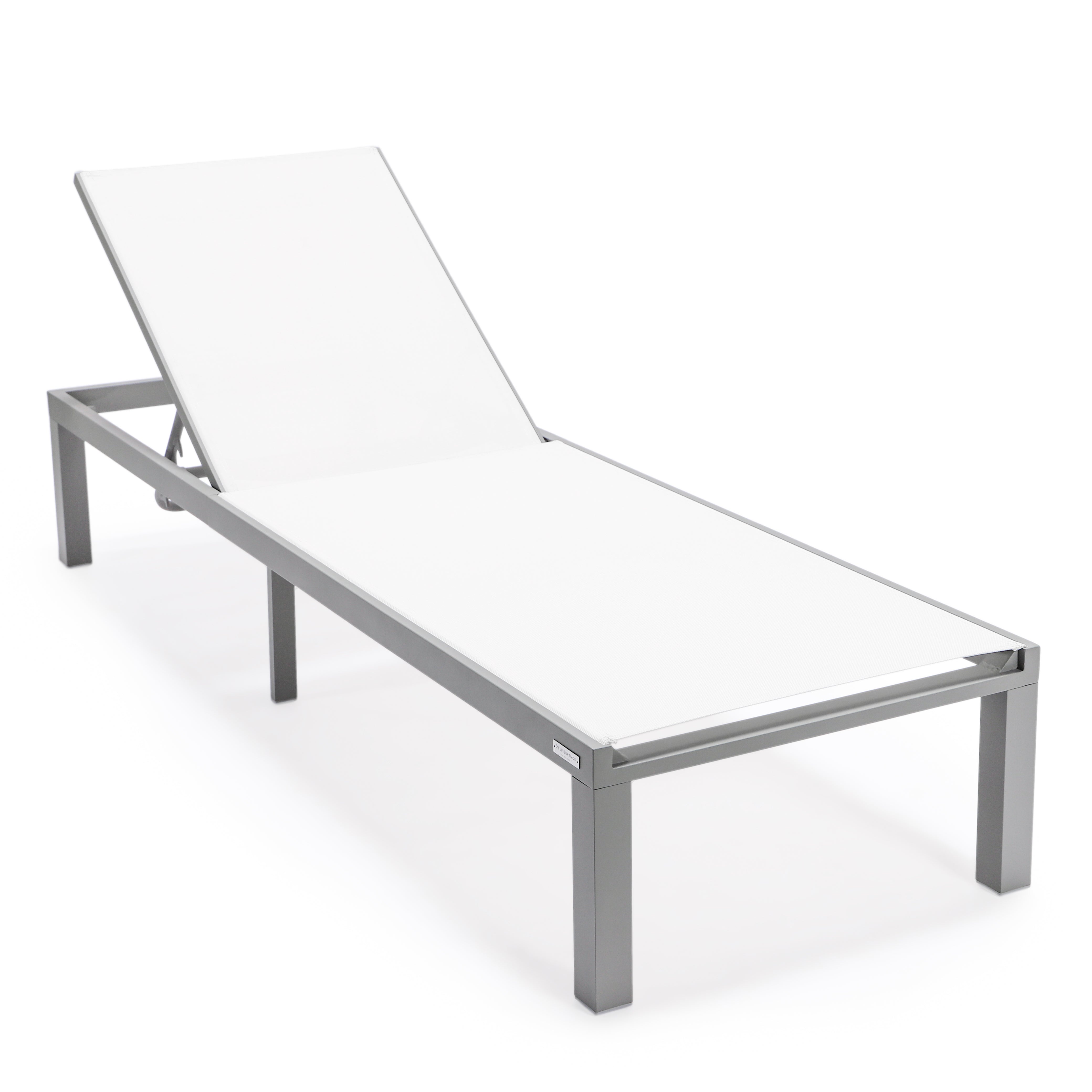 Marlin Patio Chaise Lounge Chair With Grey Aluminum Frame