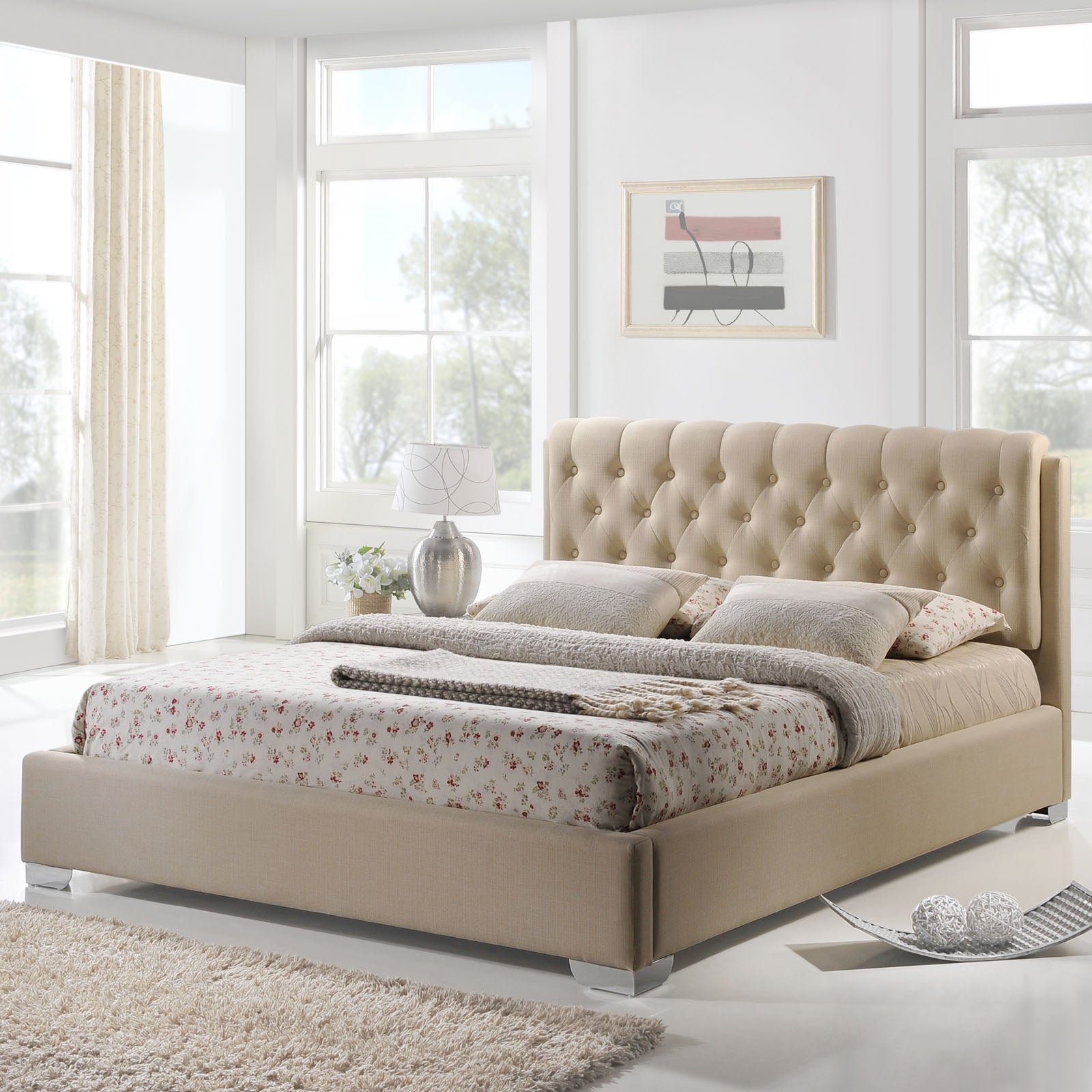 Amelia Queen Fabric Bed