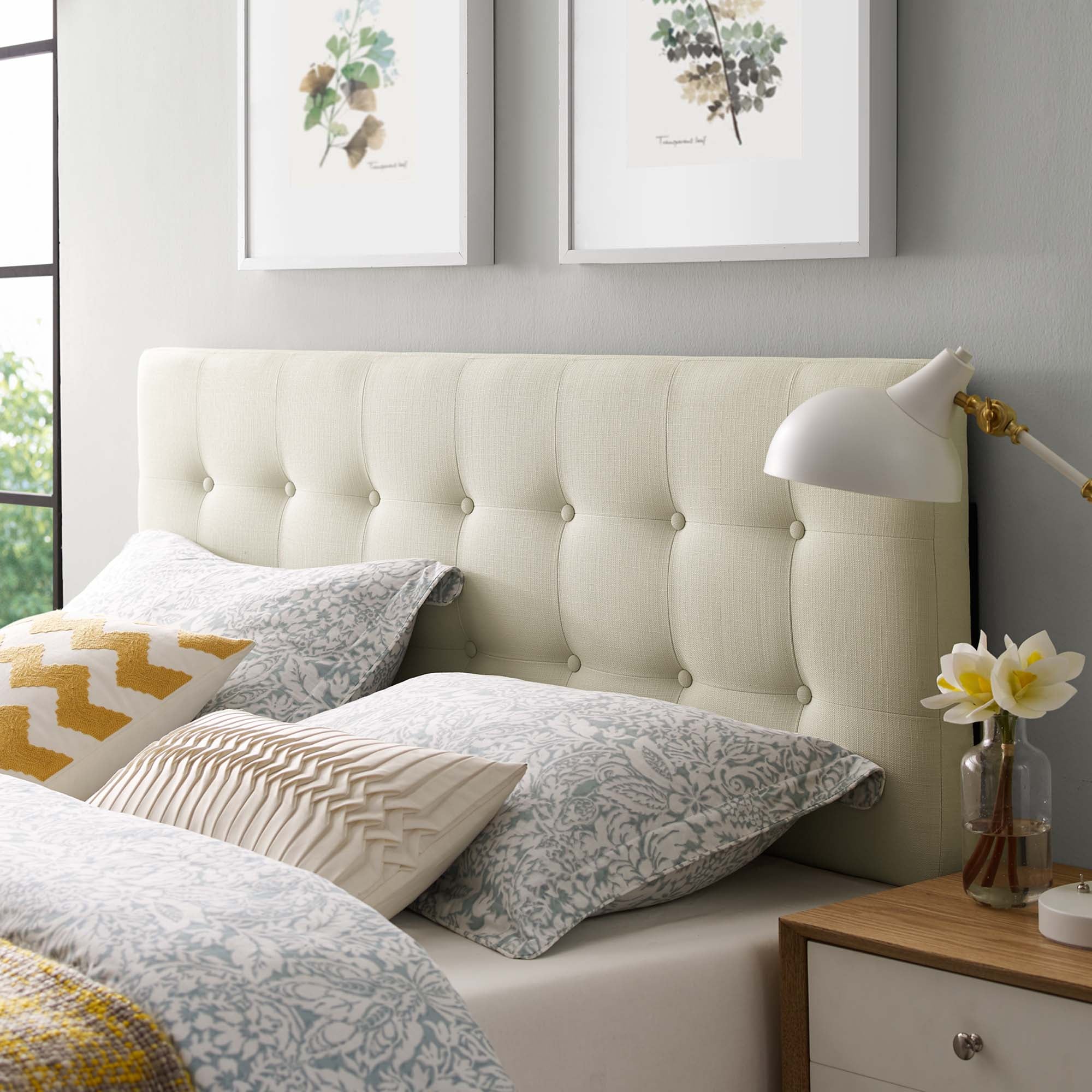 Emily Queen Upholstered Fabric Headboard