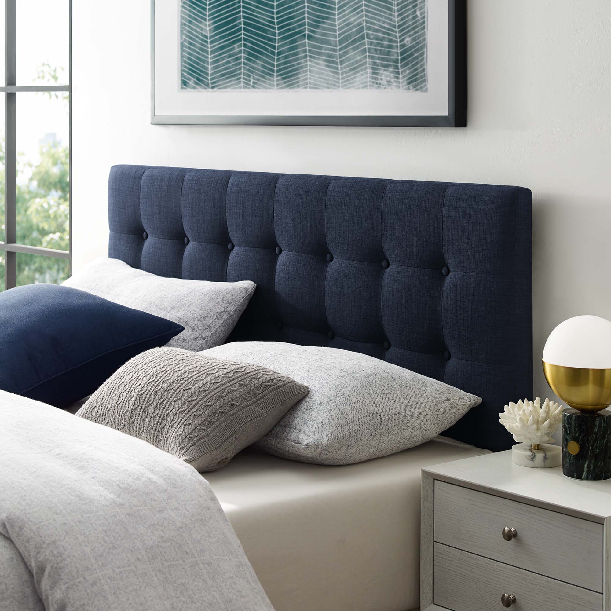 Emily Full Upholstered Fabric Headboard