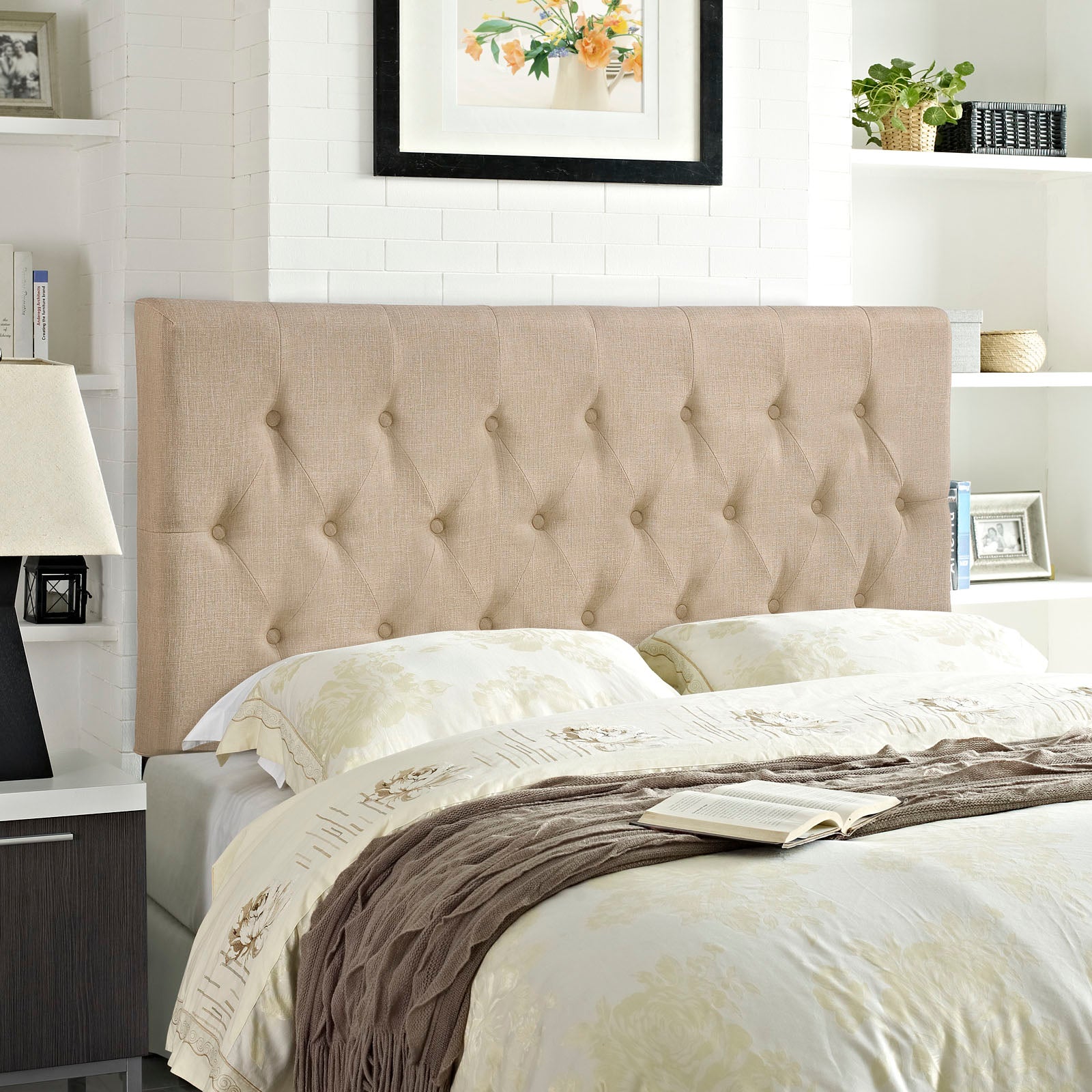 Clique Queen Upholstered Fabric Headboard