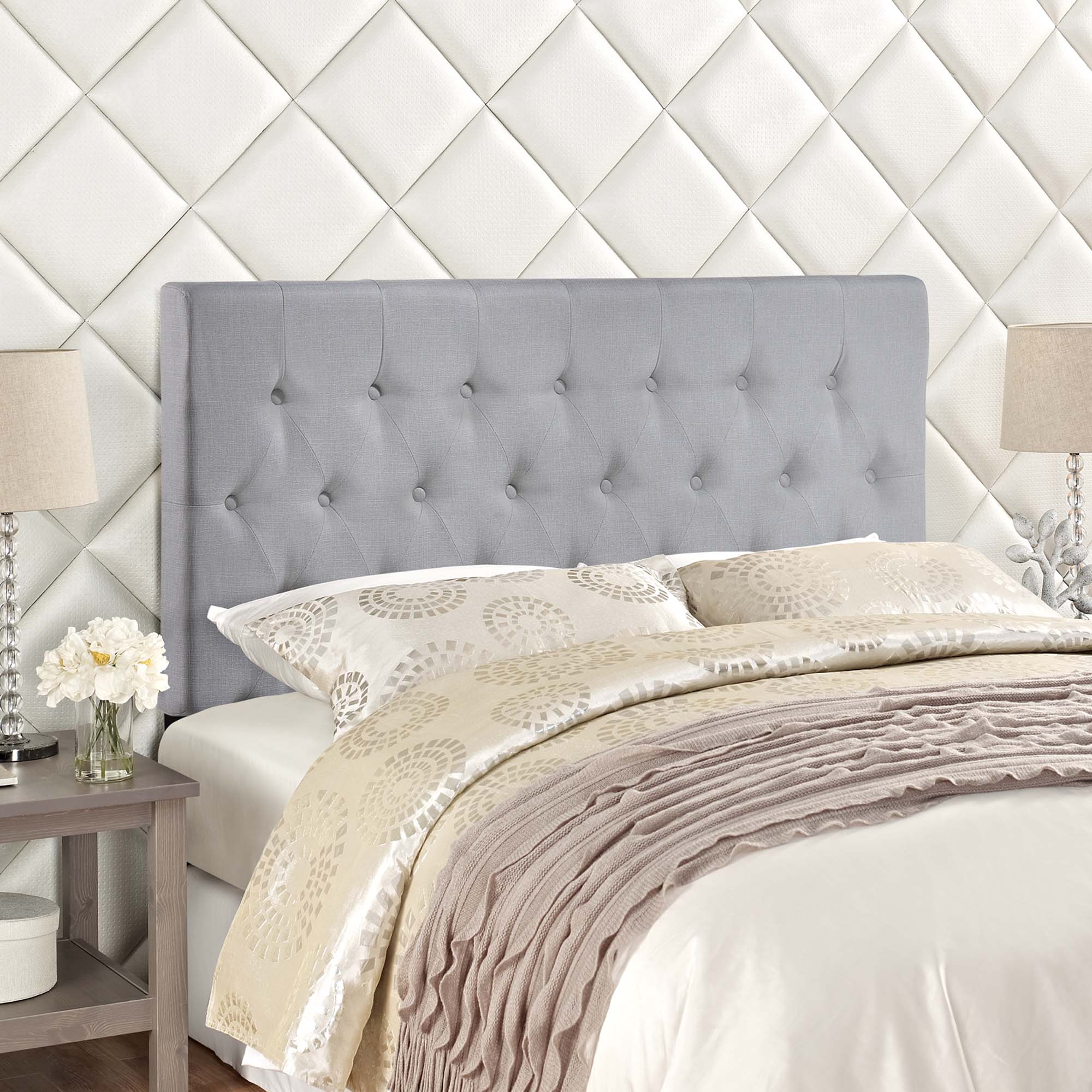 Clique Queen Upholstered Fabric Headboard