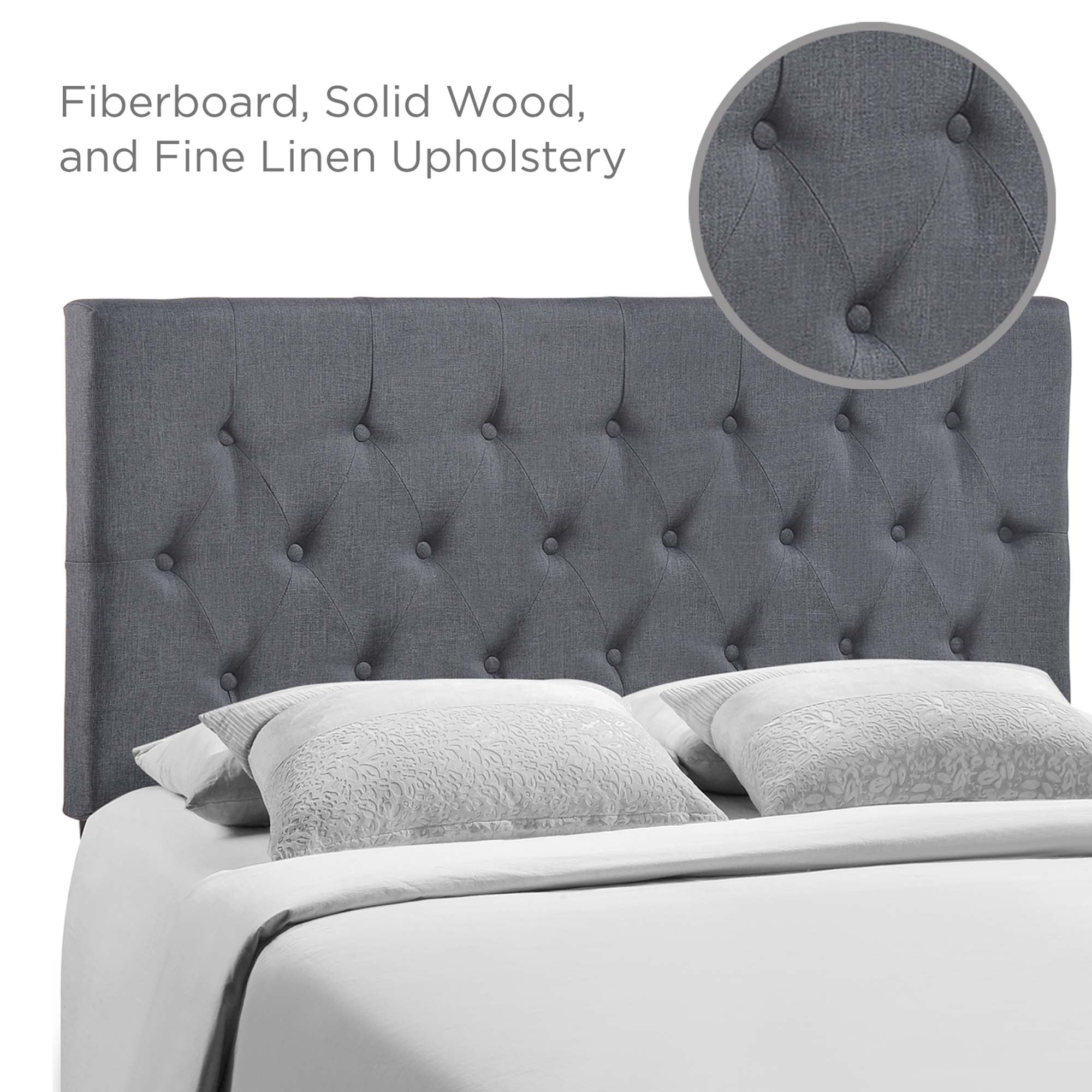 Clique Queen Upholstered Fabric Headboard