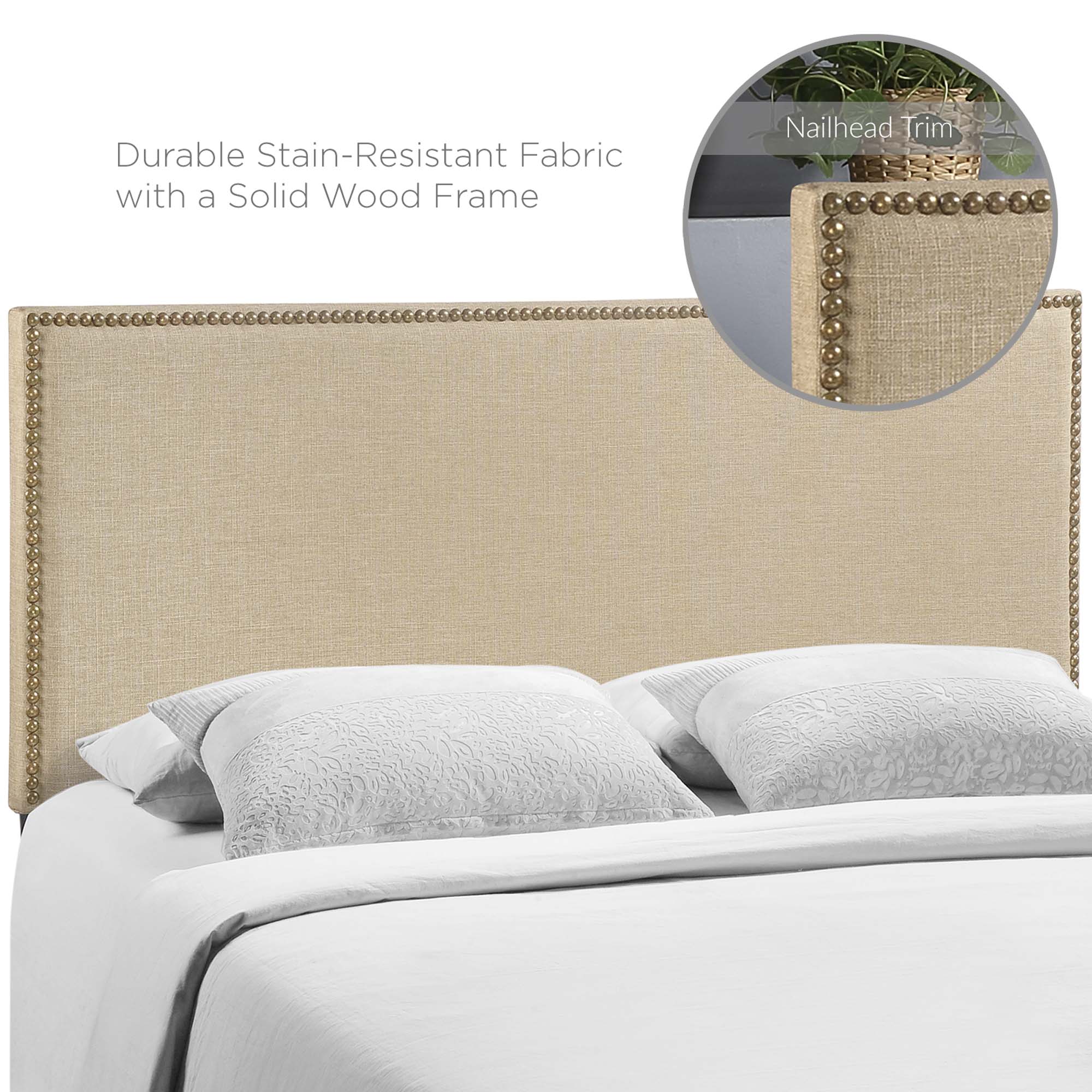 Region Nailhead Queen Upholstered Headboard